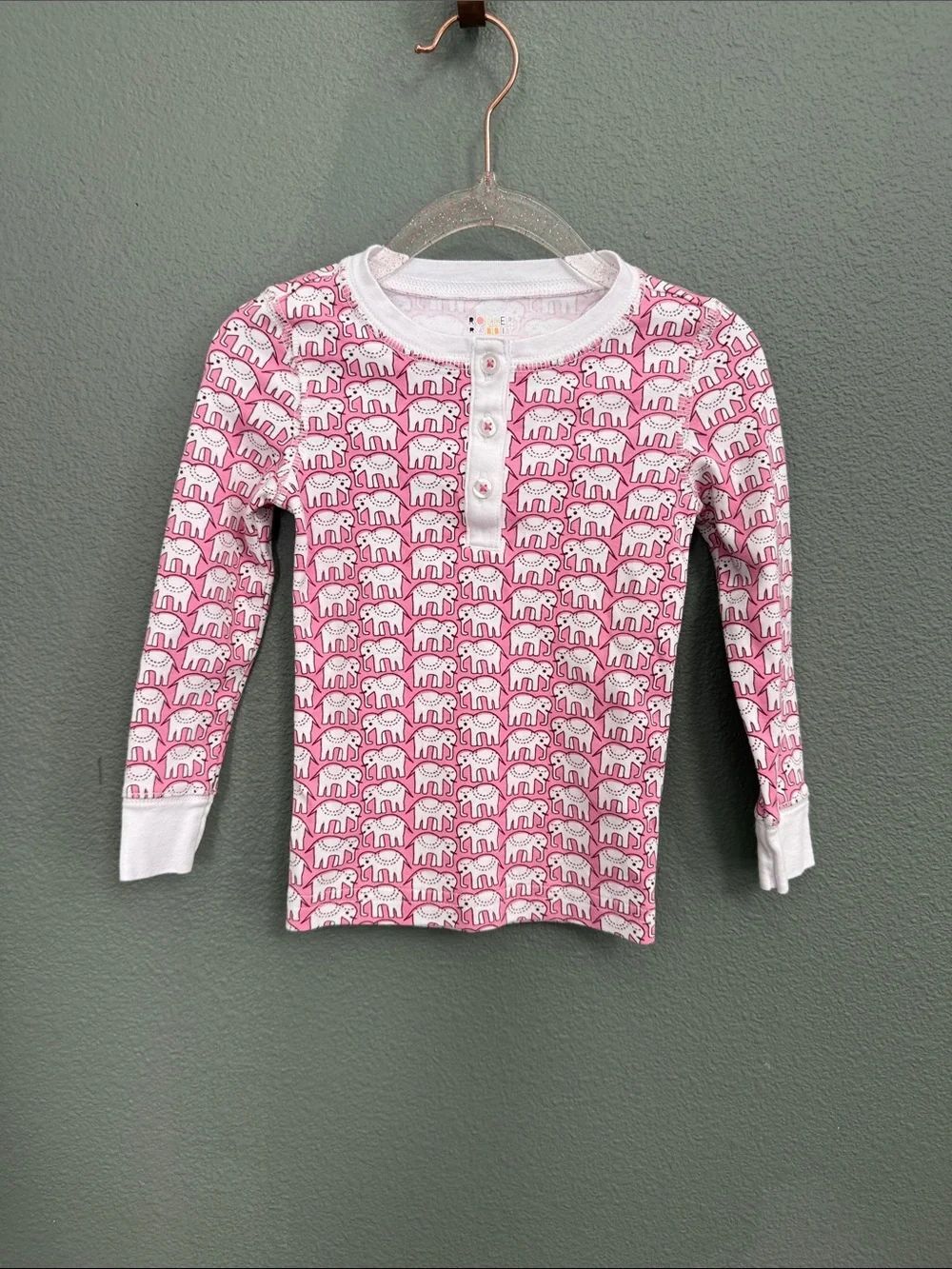 Roller Rabbit Kids Hathi Pajama Top Pink Elephants Set Sz 2T NWOT